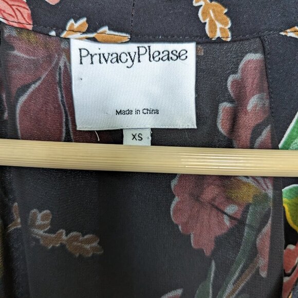 Revolve Privacy Please Floral Leon Cold Shoulder Romper Dark Iris - Picture 4 of 11